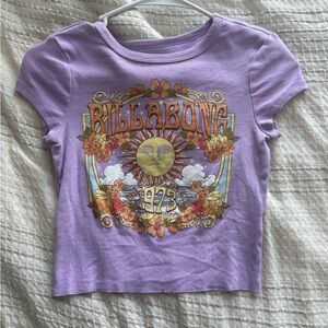 Billabong Purple Short Sleeve Tee with Retro Graphic